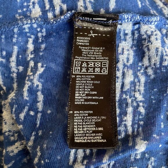 Forever 21 + Plus 3X Mesh Blouse Coverup Layer Tie Dye Blue T-shirt Tee Spacedye - Picture 5 of 5